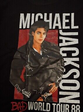 Michael Jackson Bad World Tour Retro Hommage Tshirt Size Large